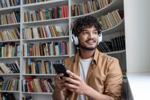 Guy streaming music